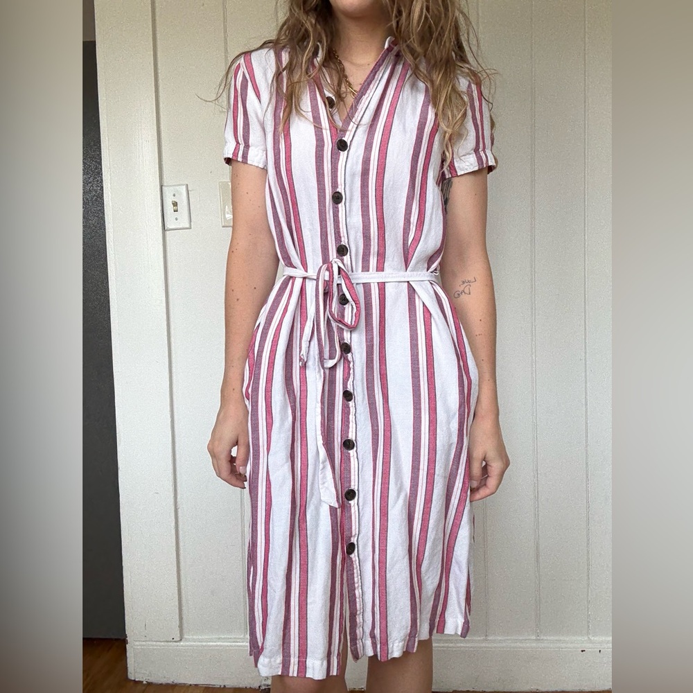 Loft linen button-up dress - Picture 2 of 6
